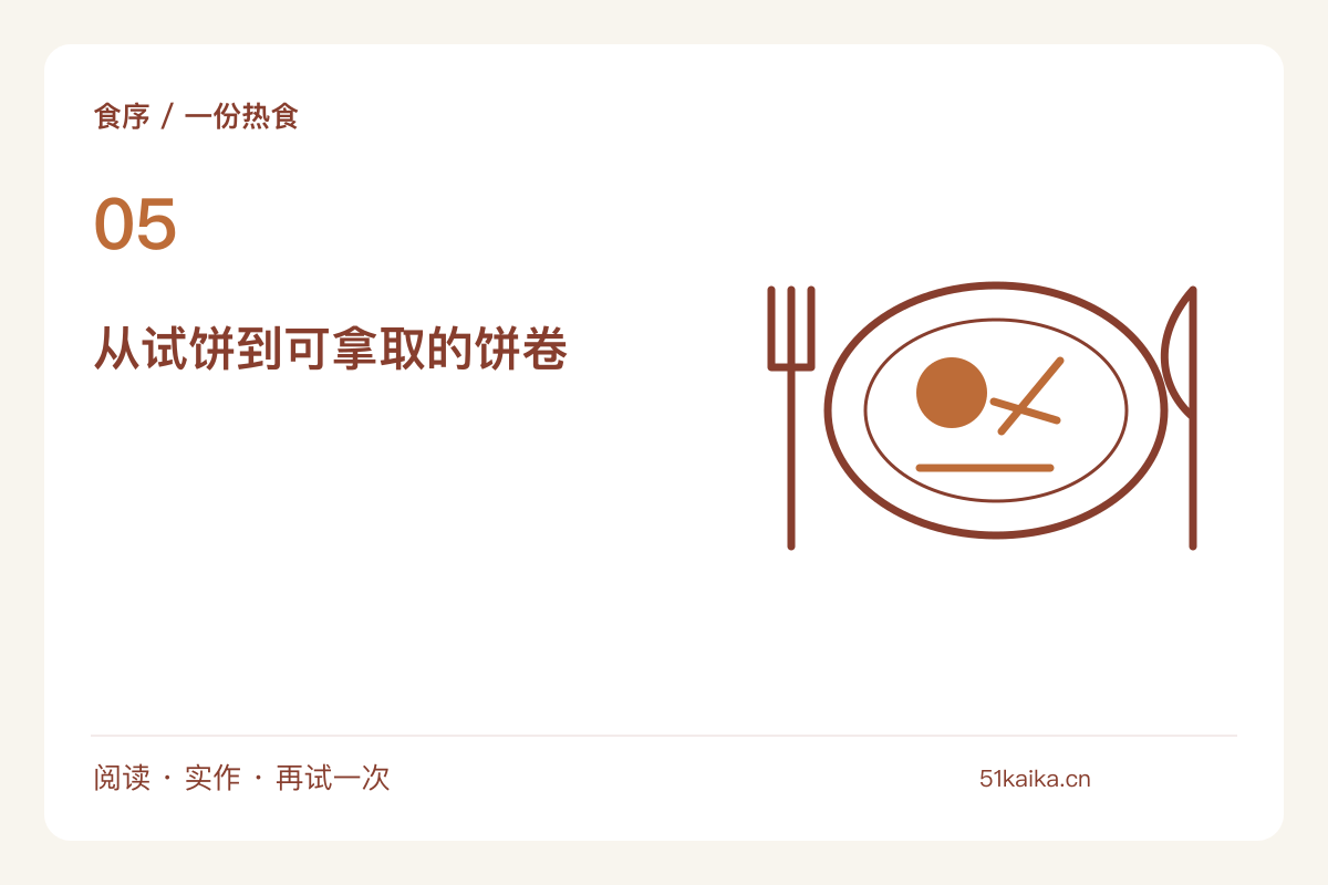 葱香鸡蛋饼卷时蔬，让饼皮薄厚配合里面的口感主题图解